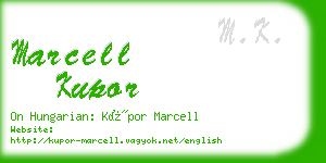 marcell kupor business card